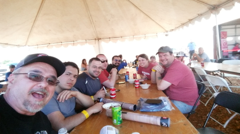Dinner Time! (Me, Omar, Brandon, Dennis & Pablo on the left. Nikki and Brian on the right.